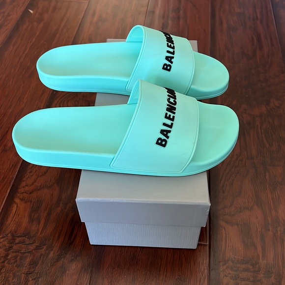 Balenciaga slides mint/black size 44 - Picture 4 of 7
